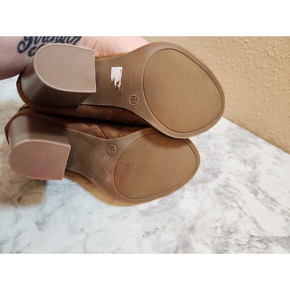 Torrid Women’s Brown Circle Diamond Cutout Peep Toe‎ Ankle Heeled Boots Size 7.5 - Picture 5 of 8